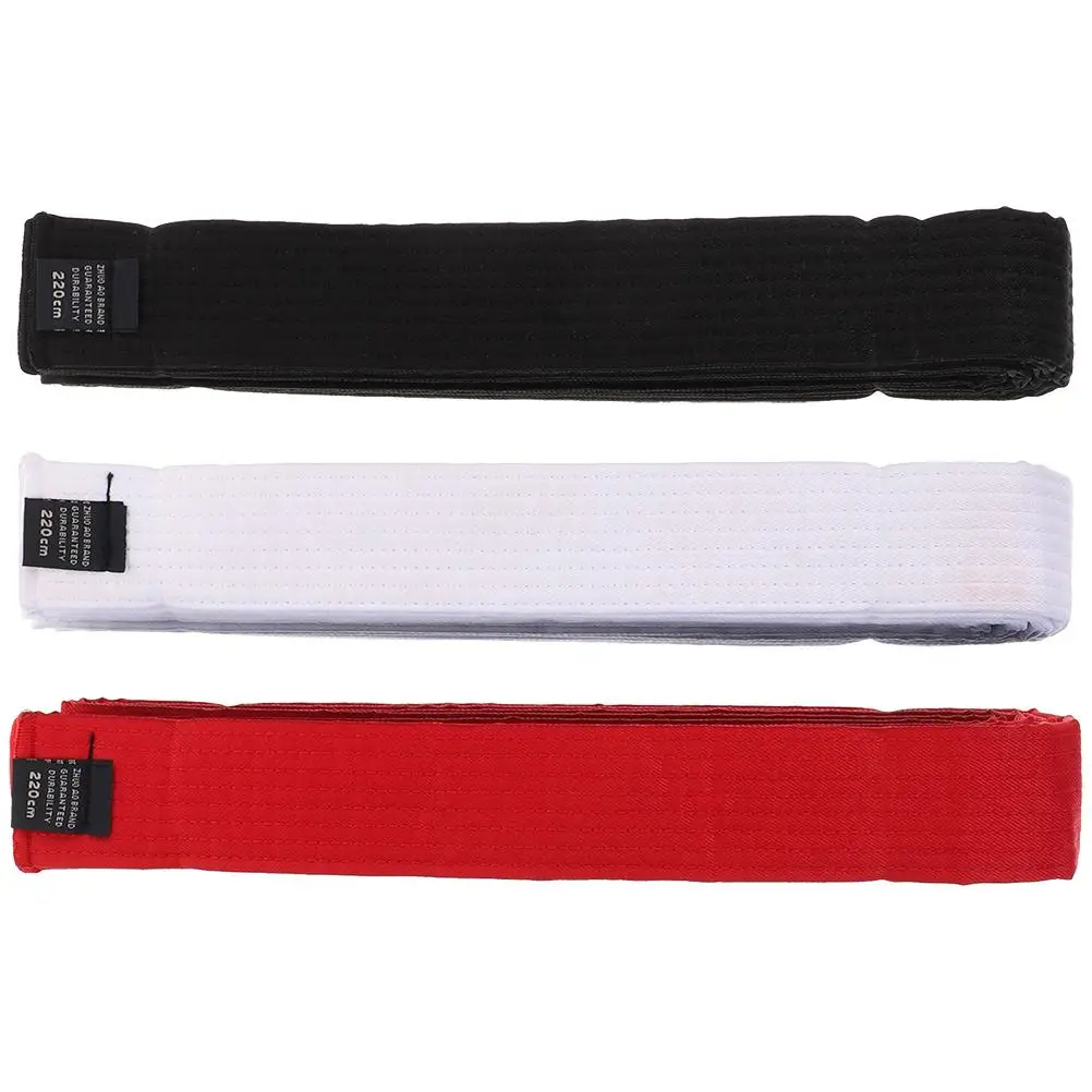 

3pcs Taekwondo Belts 2.2M White Yellow Green Blue Red Black Each Martial Belts Lightweight Non Fading Washable Training Belt