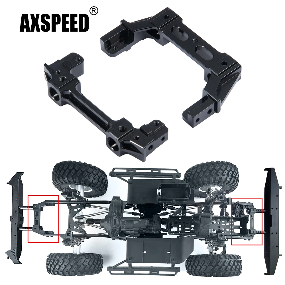 AXSPEED Supporto per staffa trave telaio anteriore/posteriore in lega di alluminio per Axial SCX10 II 90046 1/10 RC Crawler modello di auto parti di aggiornamento