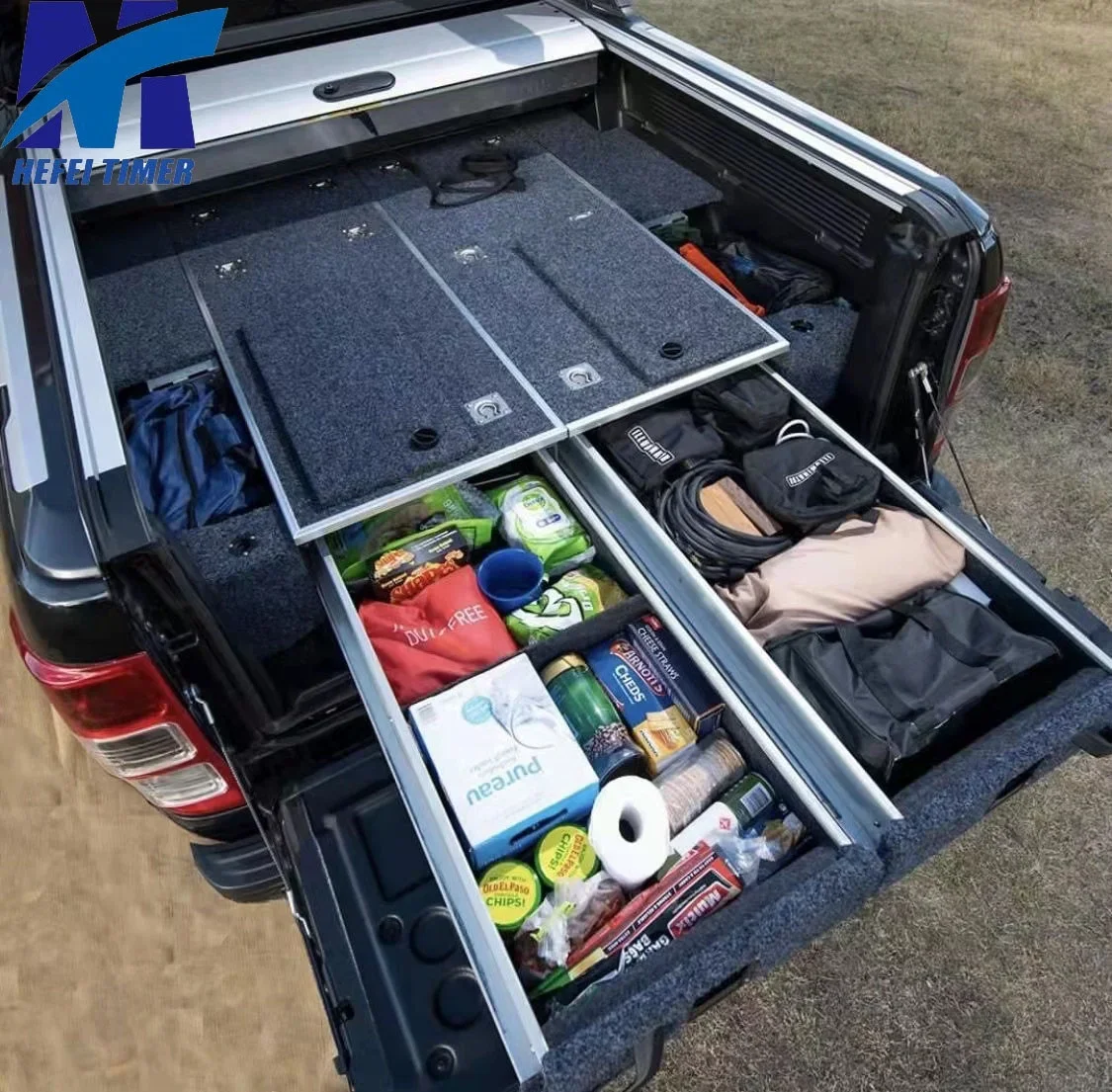 Car Kitchen Drawer Suv Camp 4wd New Stable Vehicle Drawer Black Car Trunk Popular Outdoor Cooking Rear Interior Accessories