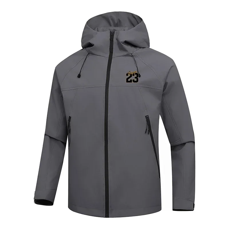 

Spring and Autumn Breathable Inner Mesh Outdoor Fishing and Hiking Windbreaker, Men's Waterproof and Windproof Hooded ARC Jacket