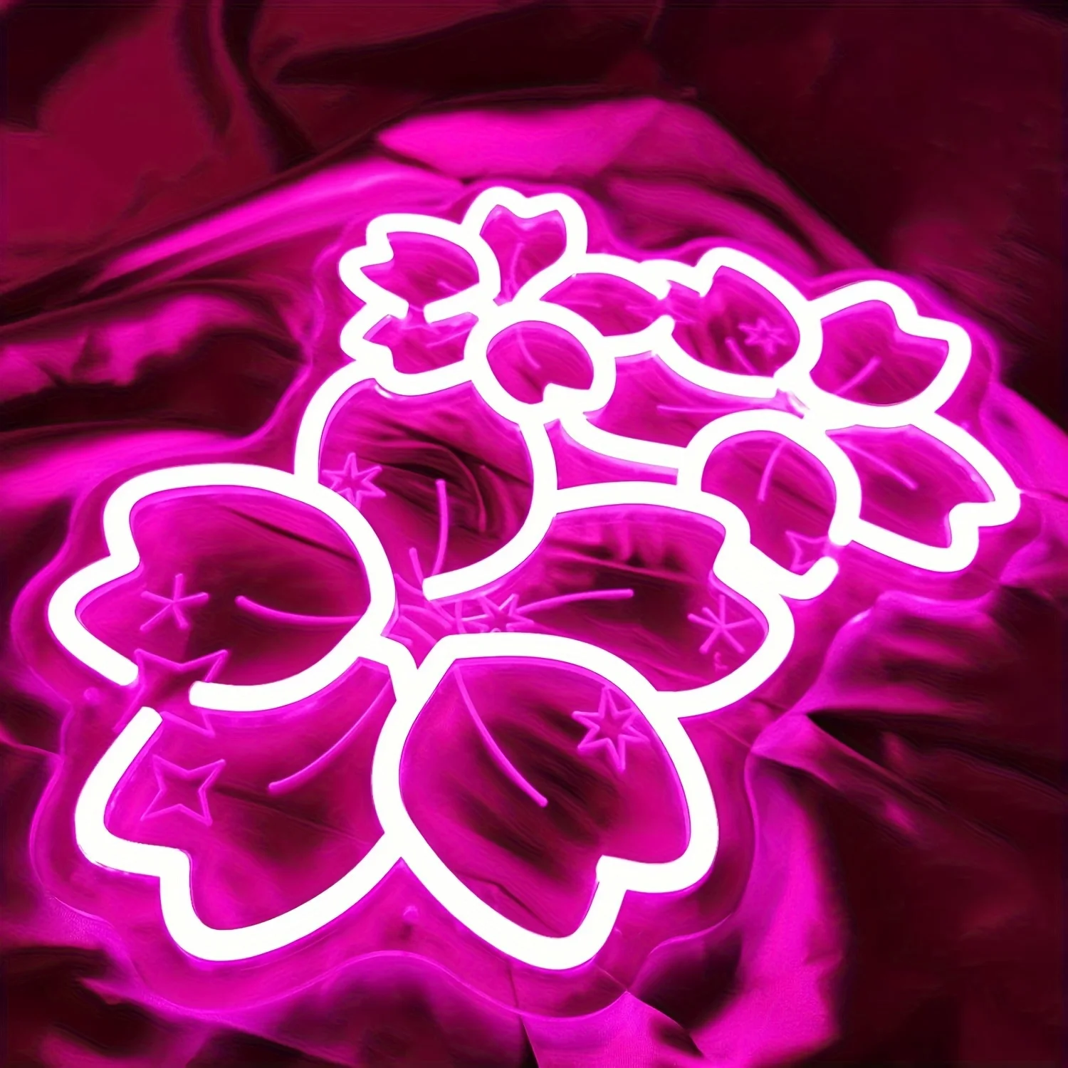 Sakura Neon Sign Cute Style LED Neon Light Dimmable Engraving Art Wall Light Suitable for Bedroom Playroom Florist Birthday Gift