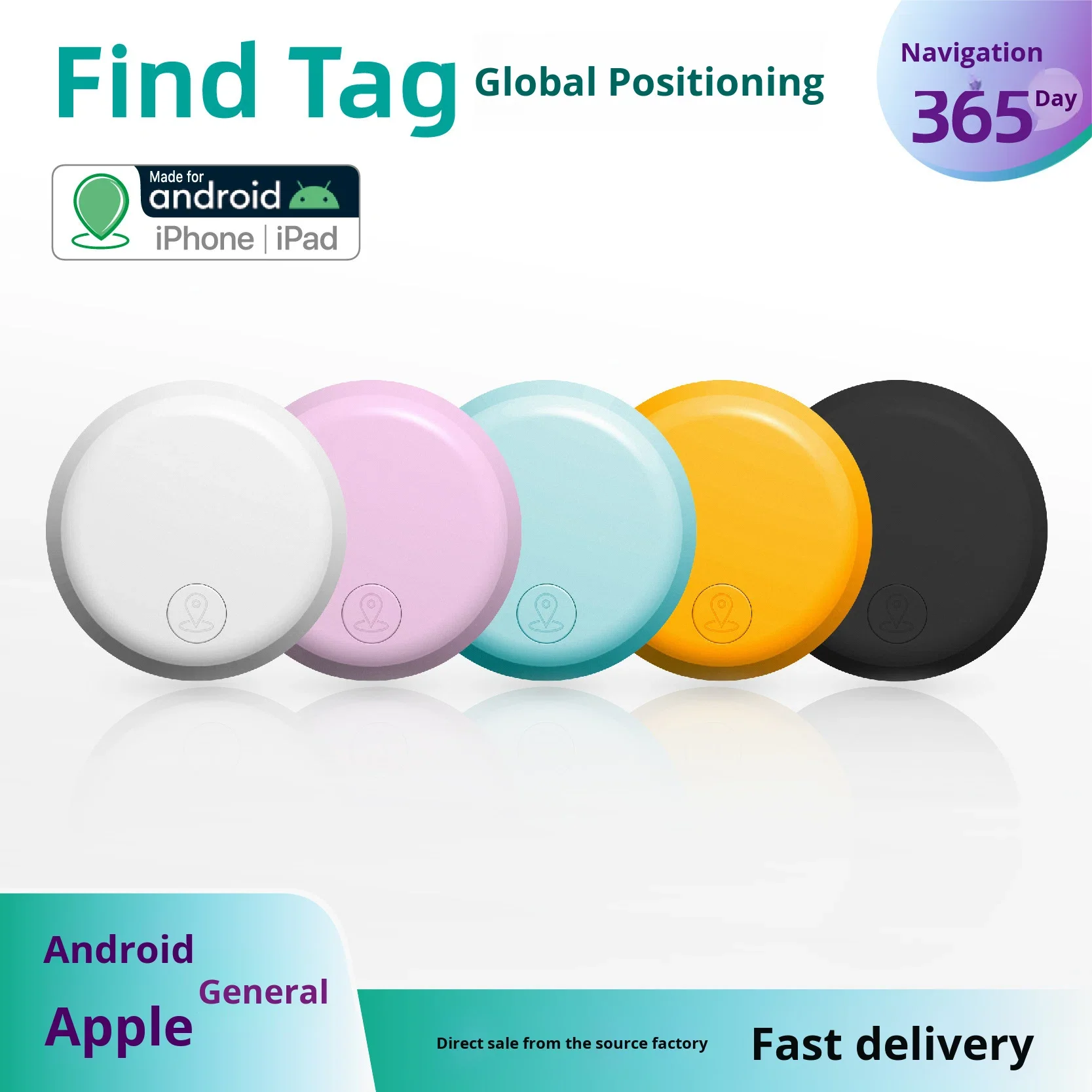 

Universal GPS Smart Device Pet Tracker for Android HarmonyOS IOS with Airtag Anti-Loss for Elderly Children & Pets