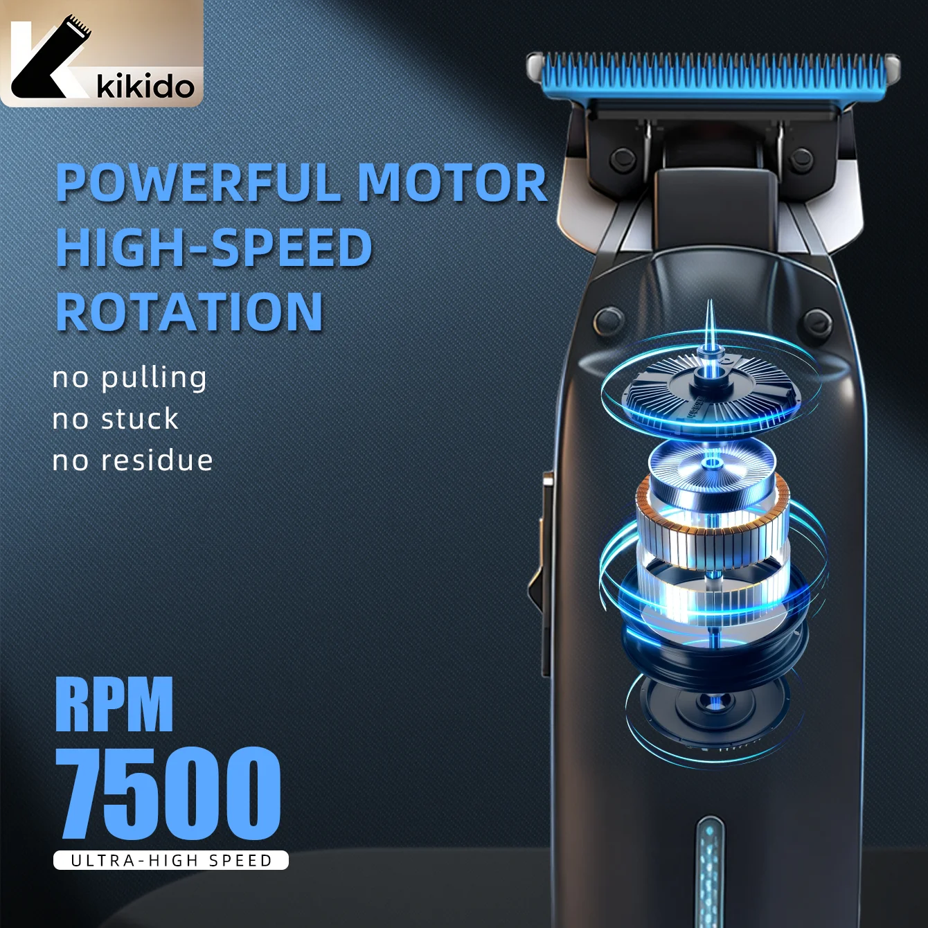 KIKIDO مهنة الشعر المتقلب الكهربائية أداة تهذيب اللحية للرجال مقص الشعر آلة قص الشعر أدوات للعناية الشخصية #3