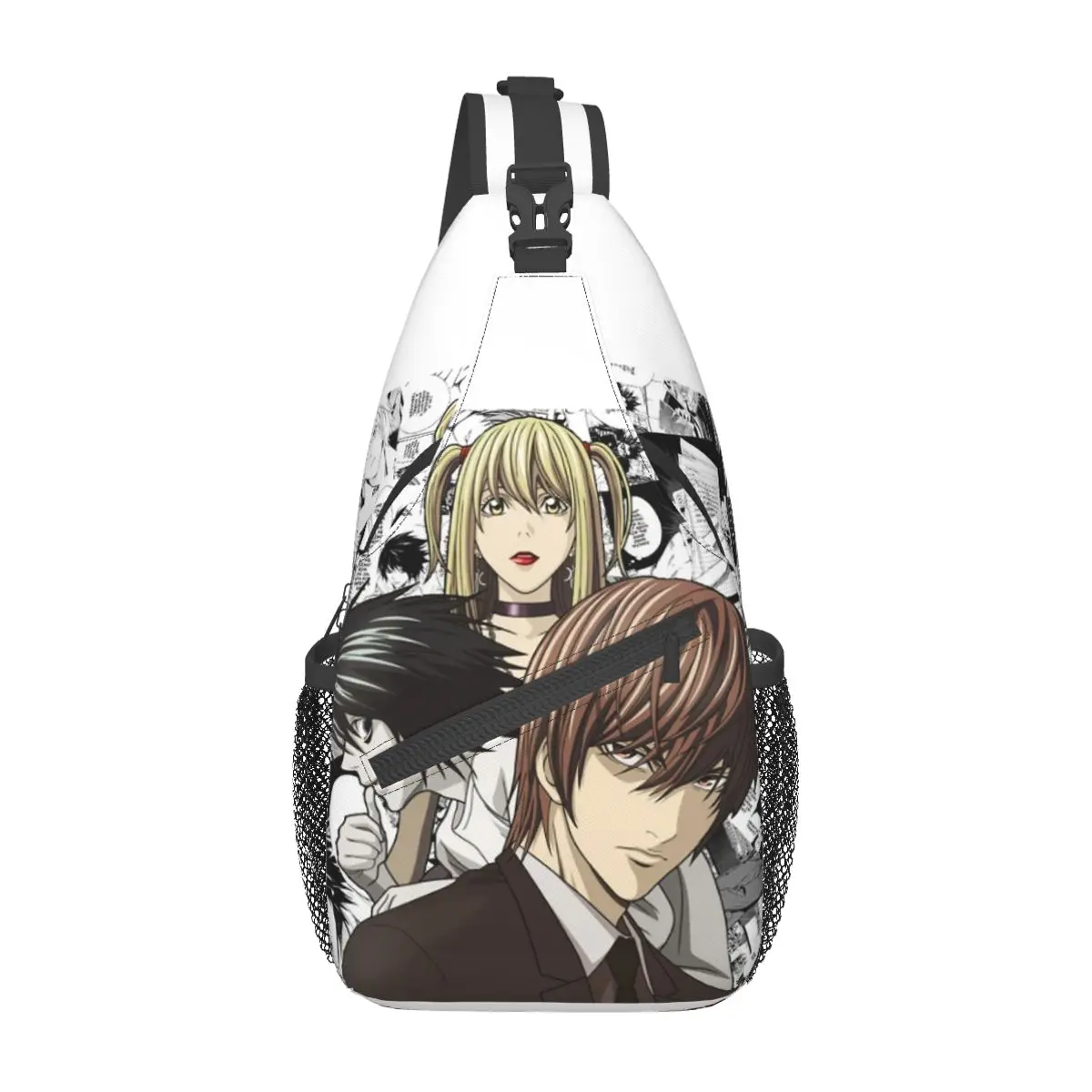 Death Note-Mochila pequeña con estampado de anime japonés, bandolera de pecho, bandolera de hombro, mochila de viaje para senderismo, Daypacks, manga