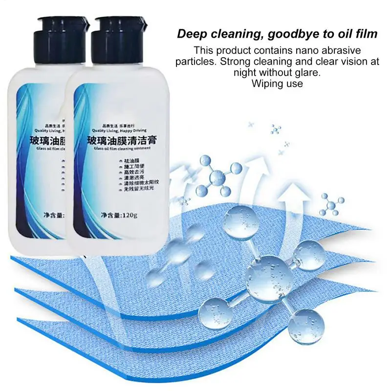 Car Glass Oil Film Cleaner Window Oil Film Cleaner Car Window Cleaner Stain Remover Car Detailing Oil Film Remover Windshield