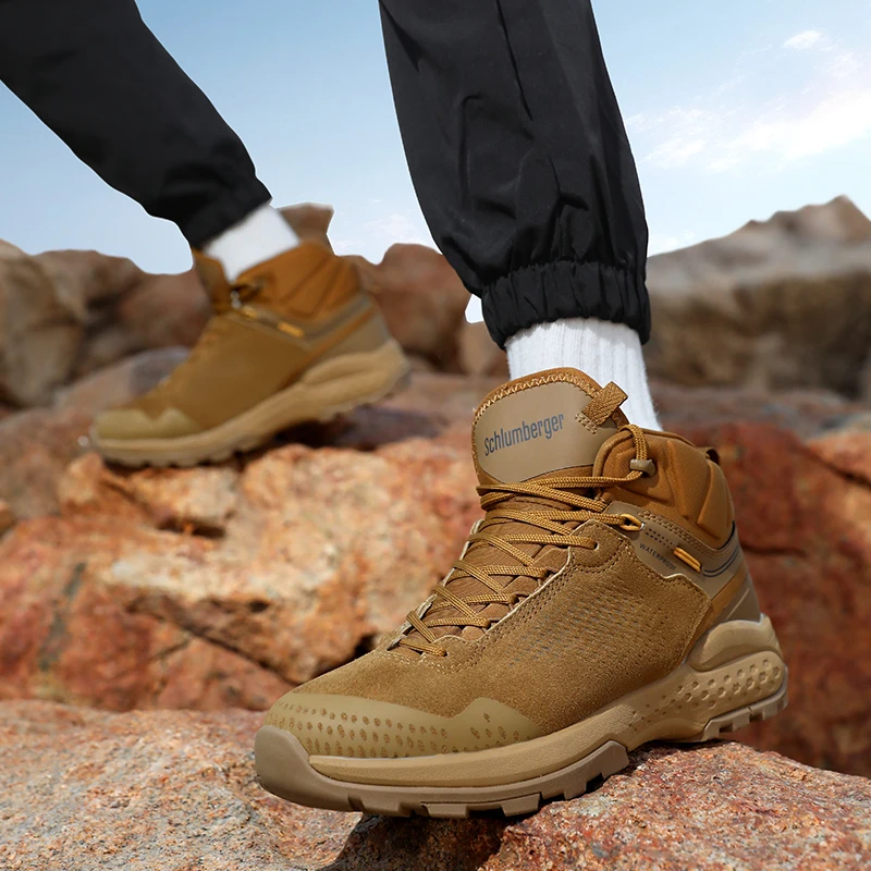 High-top Hiking Shoes For Men, Wide Feet Outdoor Sneakers For Rock Climbing_voghion.com