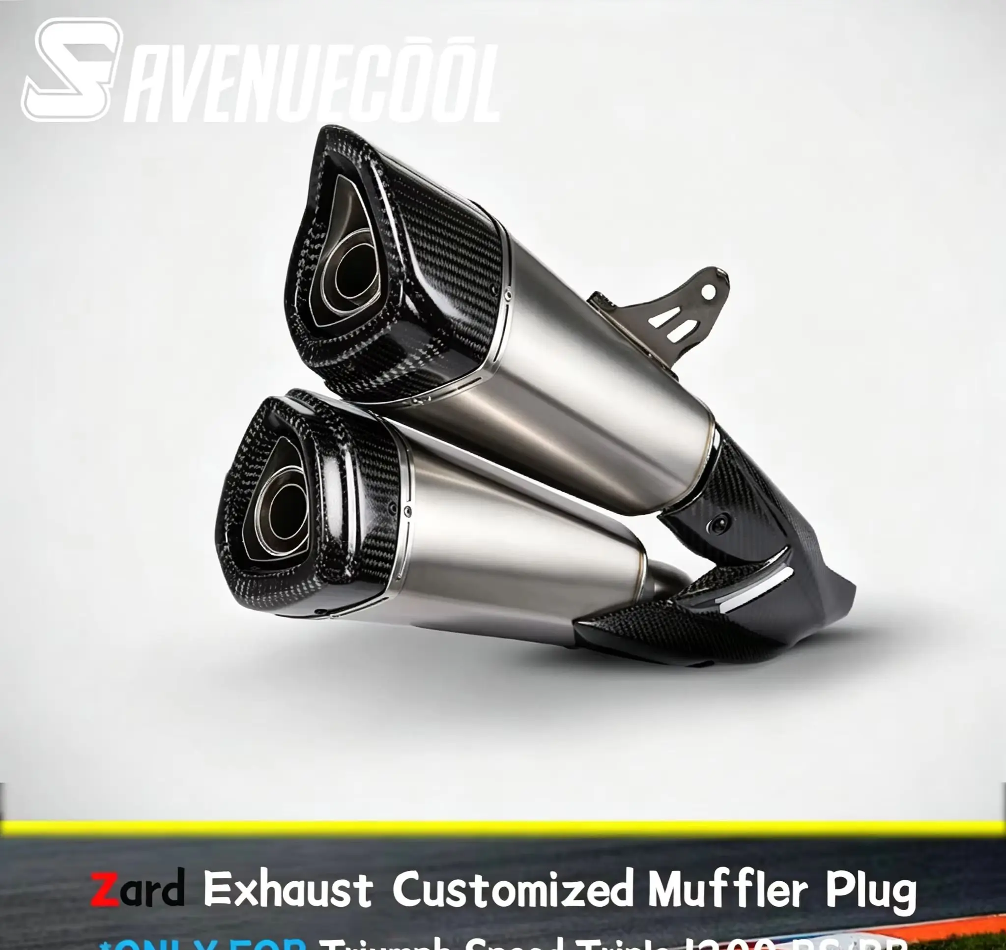 Avenuecool Triumph Speed Triple1200 Motorcycle Modified Exhaust Pipe Muffler Plug Stainless Steel db killer Plug Modified Spare Parts