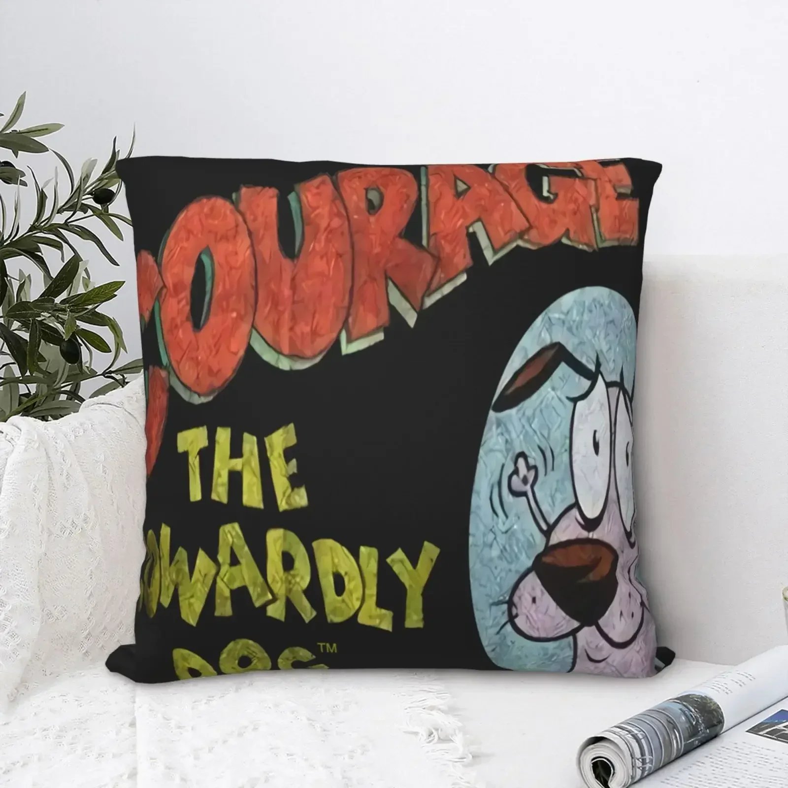 Network Courage Cowardly Dog Licensed Pillow Case Personalized Dakimakura Modern White And Black Modern Decorative Living Room