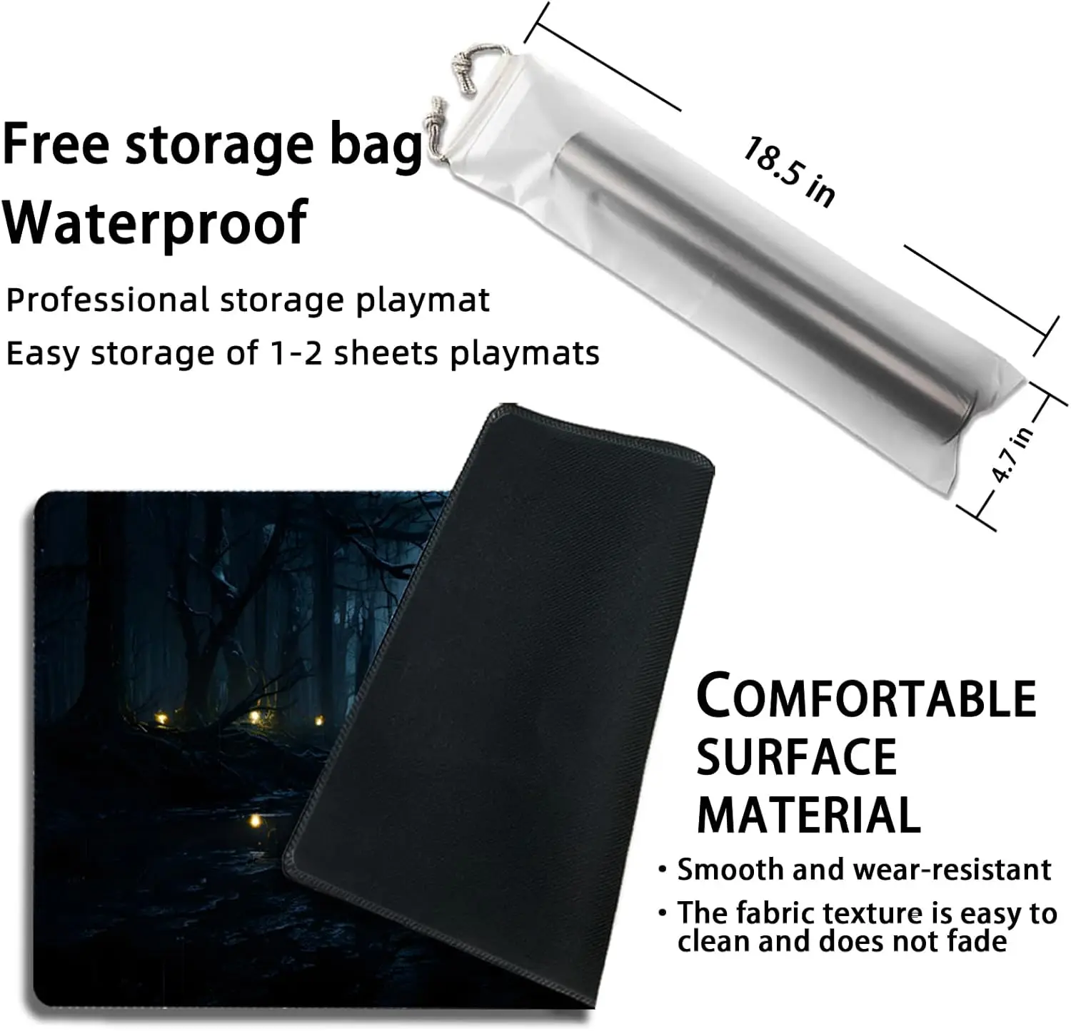 Playmat for MTG With Free Storage Bags - 24 x 14 Inches Game Mat for TCG and Board Games, Mousepad Desk Mat (Magic 65, Regular)