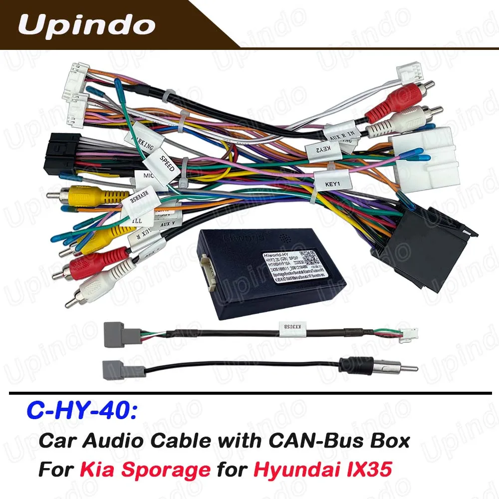 

Car Radio Android Head Unit Cable with CAN Bus Box Adapter Wiring Harness Power Connector for Kia Sporage for Hyundai IX35