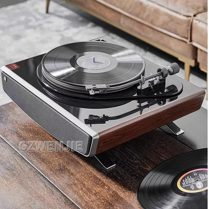 Retro Vinyl Record Player w/ Dustproof Cover Classic Nostalgic Style Record Player 33/45PM Turntables Gramophone Phonograph