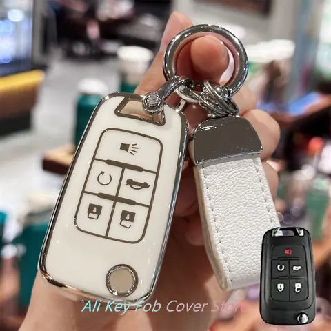 Luxury Car Key Case Cover for For Buick Chevrolet Cruze Epica Lova Camaro Impala Aveo Malibu Sail Orlando Trax Spark Key Fob Bag 10 best sales chevrolet malibu key cover - №7