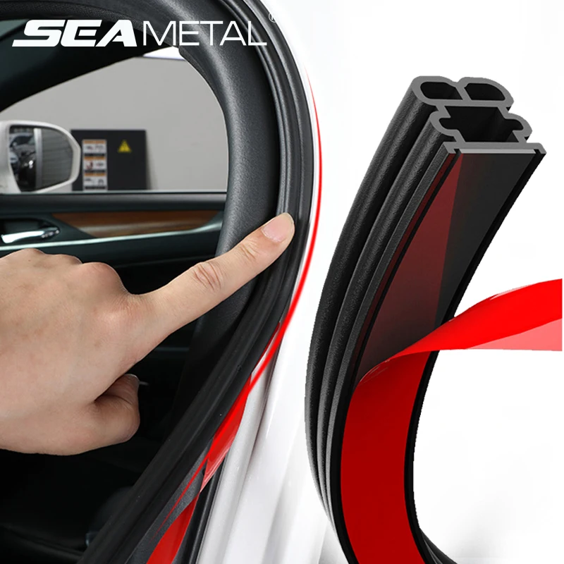 SEAMETAL Car Door Rubber Seal Strip Double-Layer Protector Car Door/Hood/Trunk Weather Strip Soundproof Waterproof Sealing Strip