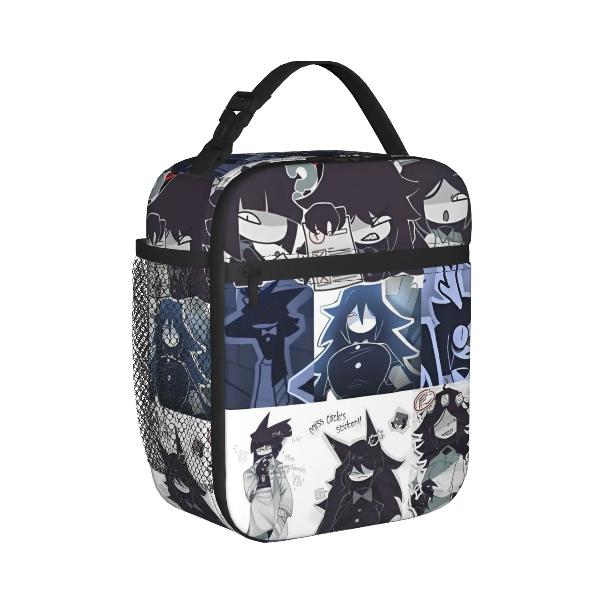 Cartoon Miss Circle Insulated Lunch Bags High Capacity Fundamental Paper Education Meal Container Cooler Bag Lunch Box Tote