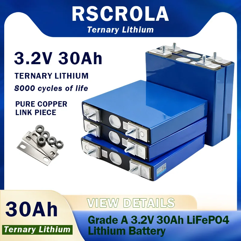 

3,2 В 32 Ач LiFePO4 аккумуляторная батарея, разряд 5C — DIY 12 В/24 В/48 В для электронной лодки, мотоцикла, трехколесного велосипеда, электроинструмента, солнечного света