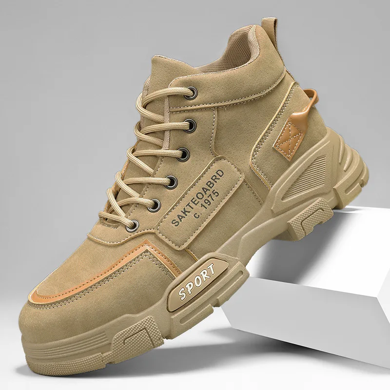 أحذية قصيرة أحذية رياضية للرجال مقاس كبير أحذية رجالية للخريف والشتاء أحذية المشي لمسافات طويلة ذات نعل سميك عالية القطع