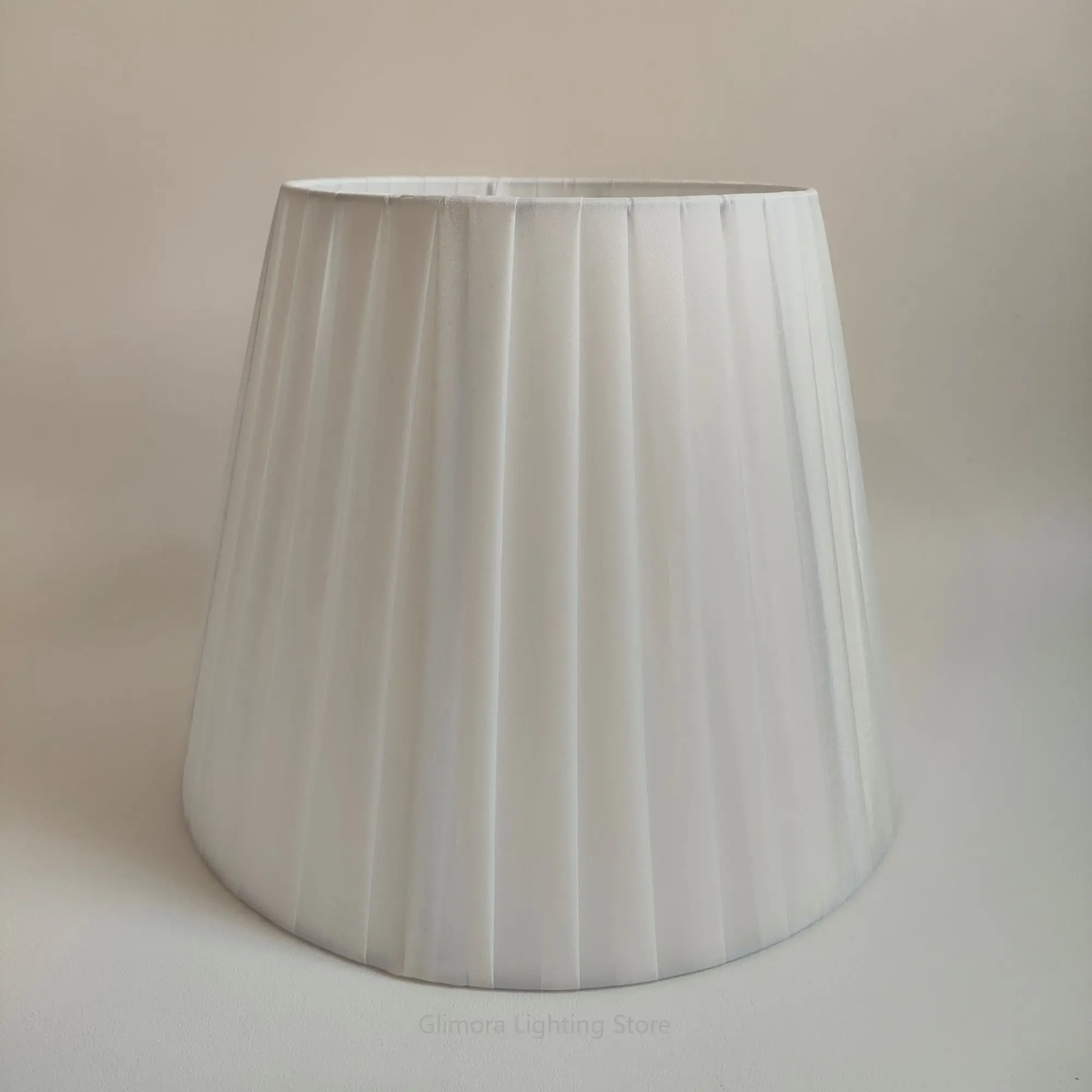 Warm Fabric Lampshade for E27 Table Lamp, Soft Beige Cover for Bedside Wall Light, Minimalist Replacement Shade for Bedroom Home