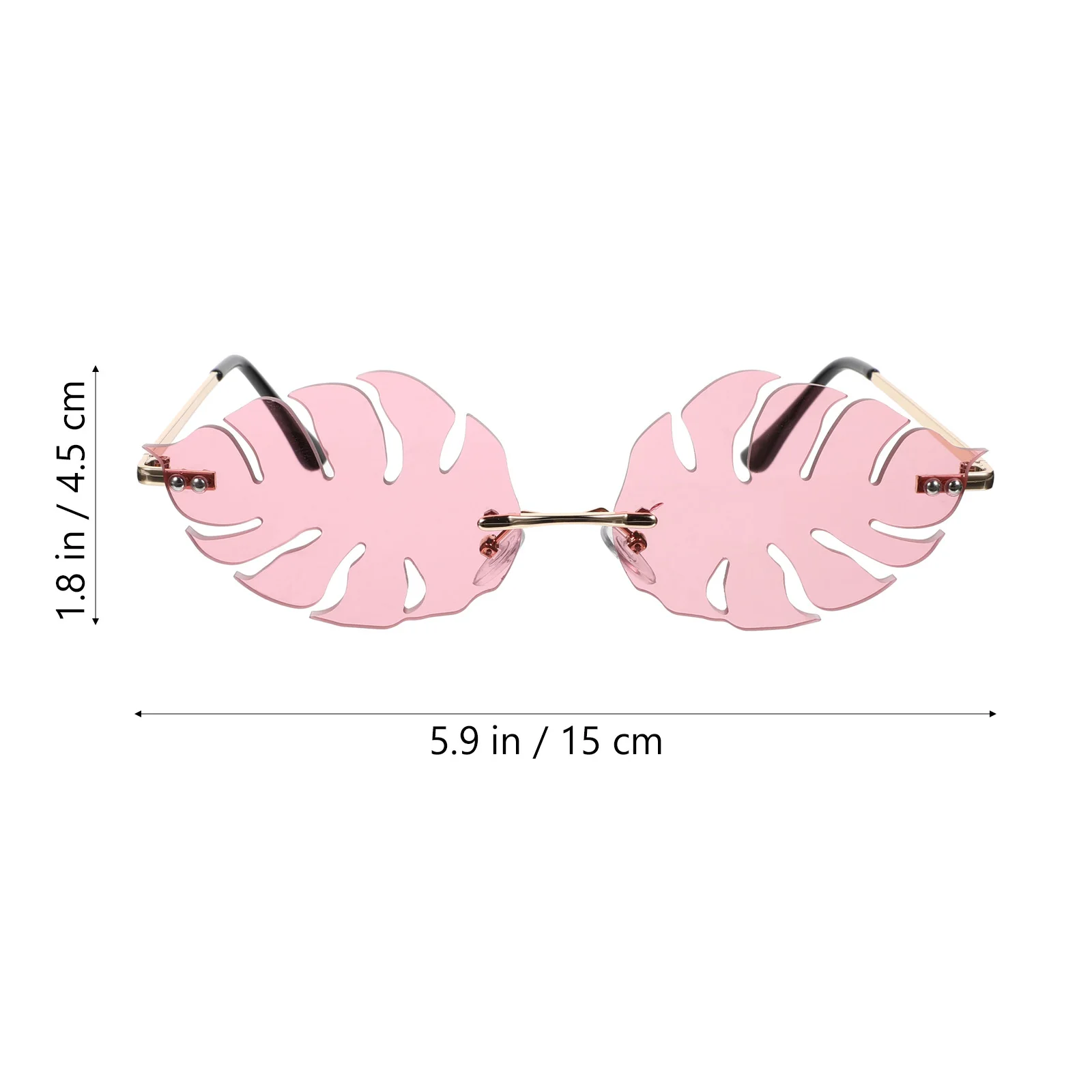 1 قطعة نظارات شمسية بدون إطار على شكل ورقة شجر وردي مضحك للحفلات صور دعامة نظارات عصرية لديكور الحفلات الإبداعية وكشك الصور