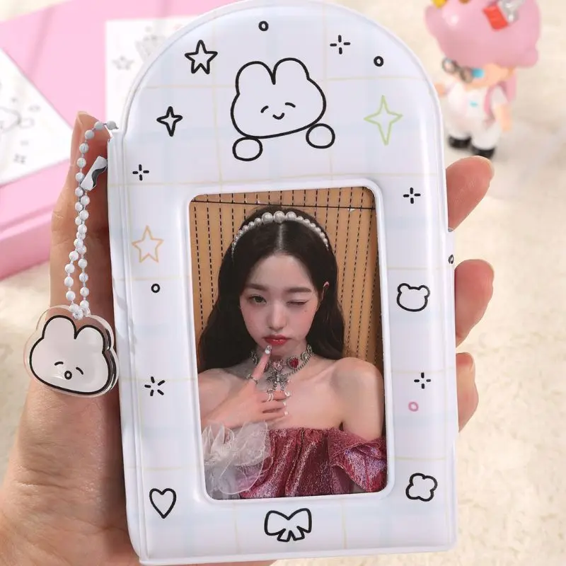 INS Cartoon Rabbit Cat Photocard Holder 3 Inch 28 Cards Slot Ins Idol Photo Card Holder Collect Book Photo Album Stationery