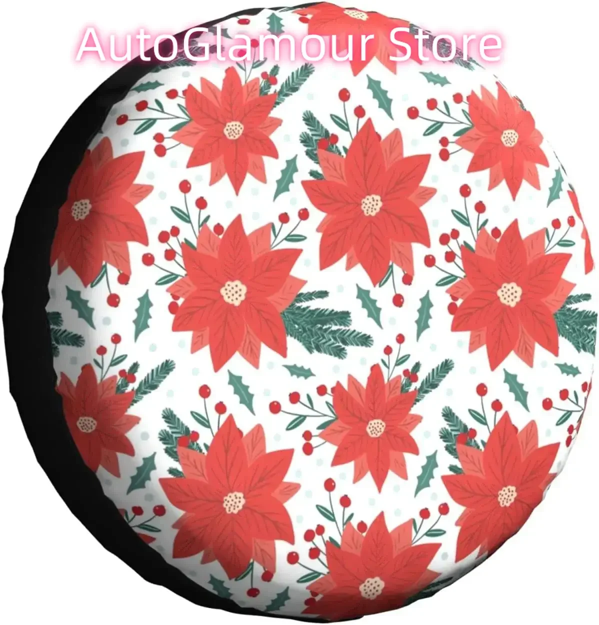 

Чехол для запасного колеса Универсальный чехол для шин с листьями и красными цветами Чехол для автомобильного колеса Устойчивый к атмосферным воздействиям и пыленепроницаемый УФ-солнце Ti