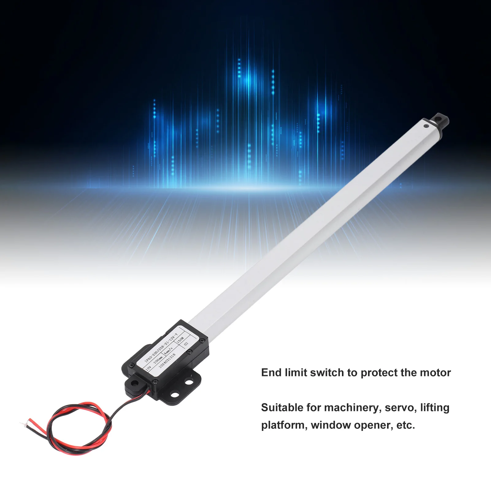 

150N Linear Actuator Electric Linear Actuator Automatic Lifting Motion Actuator 200mm Stroke 150N Thrust 4mm/s Speed DC12V