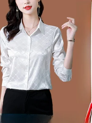 

Женская шелковая атласная одежда Ele Long Sve Irish Guangzhou Thirteenth Fac High End European Sle Faionable Businwear