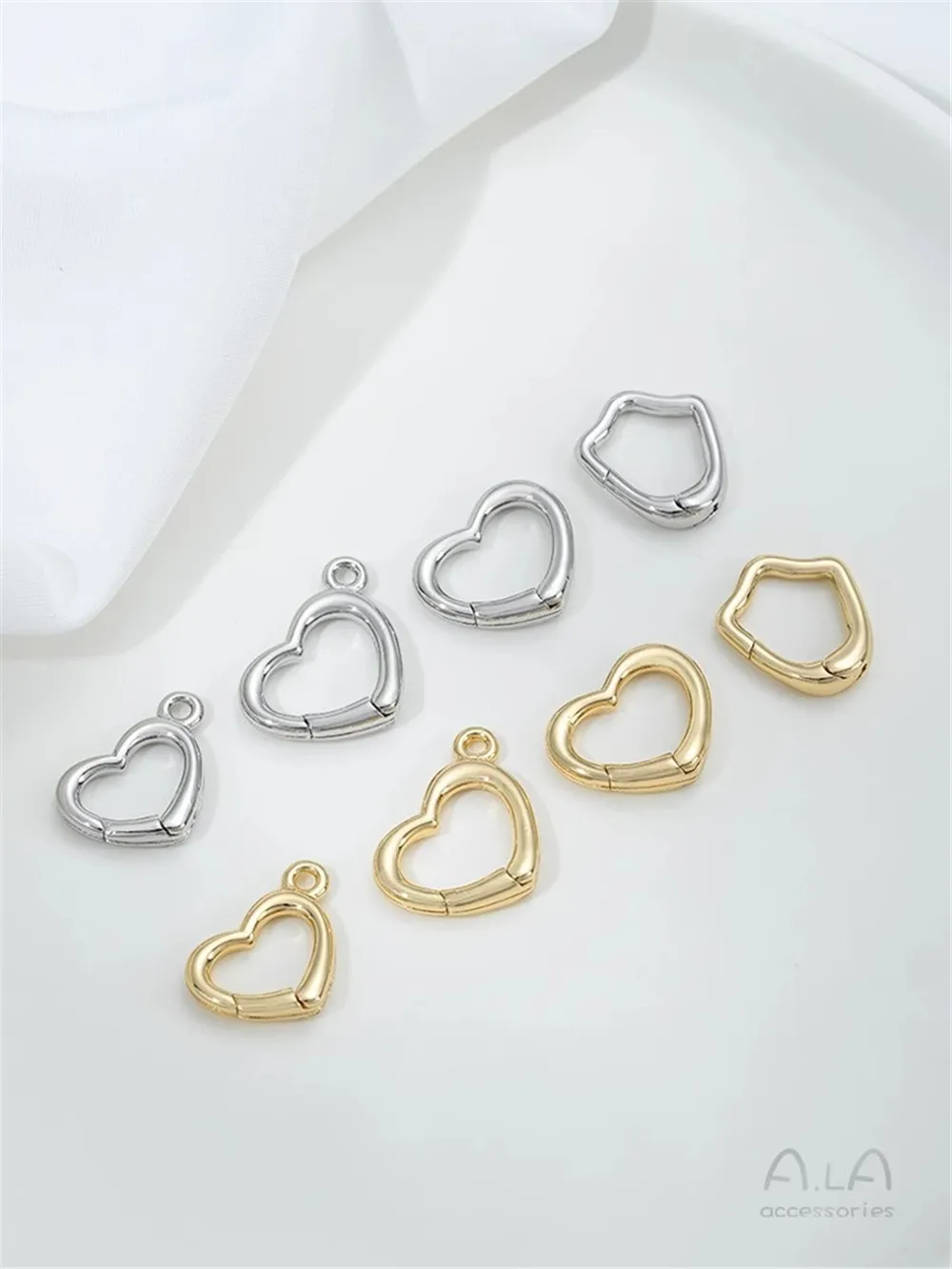 

14K Copper Real Gold Peach Heart Love-shaped Spring Buckle Special-shaped Lobster Buckle Jewelry Connecting Buckle Accessories