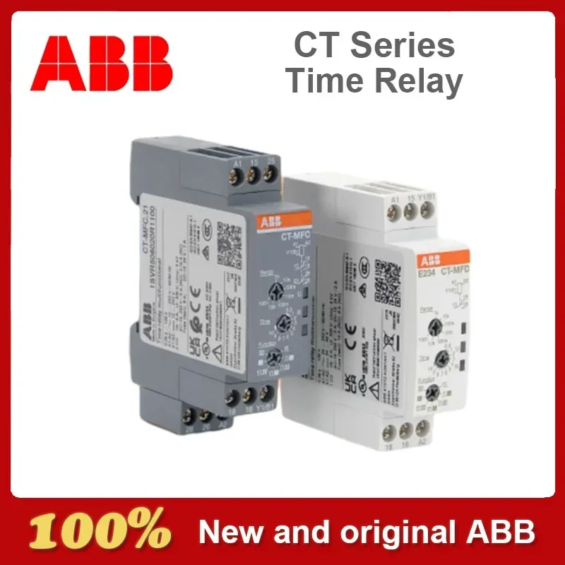 

Original ABB CT Serie Time Relay CT-MFE CT-ERE CT-AHE CT-ARE CT-YDE 0.1-10s 3-300s 0.05s-100h 0.3-30min Power Failure Delay