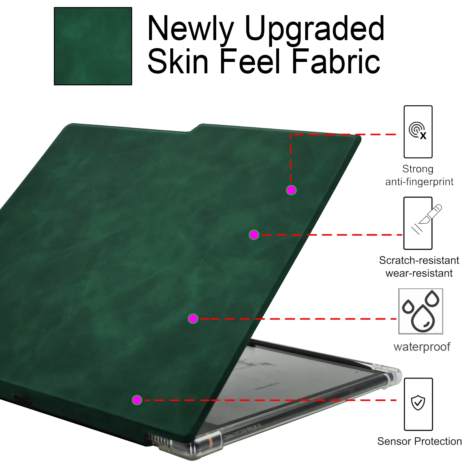 Transparent TPU Back Case for Boox Note Air 5 C (2025) Slim Cover with Auto Wake/Sleep, Built-in Pen Holder, Magnetic Closure - view 3