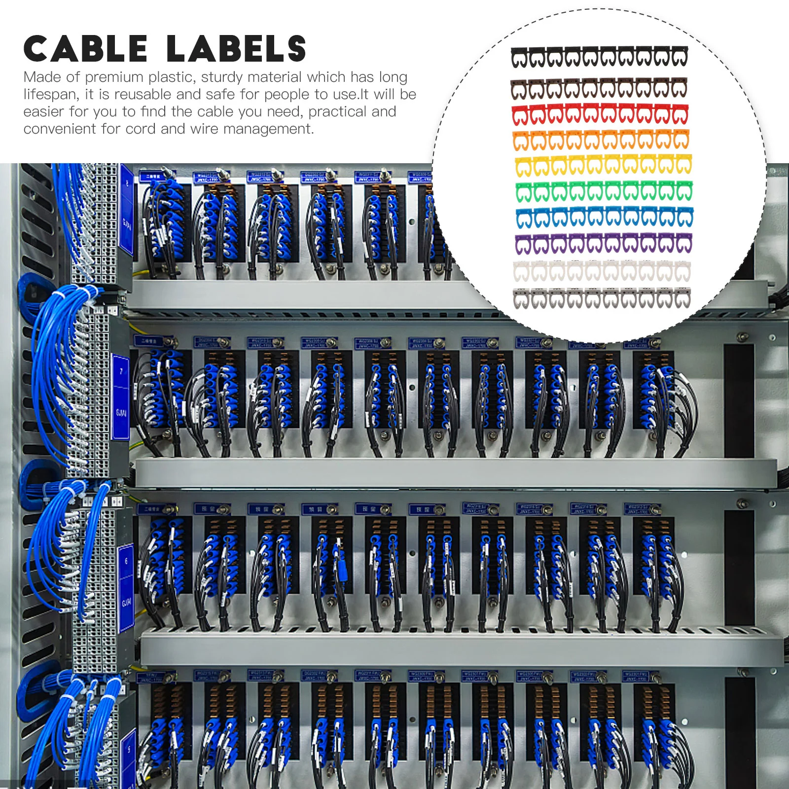 100 Pcs Magnetic Number Tube The Wire Labels Plastic Cable Management Tags