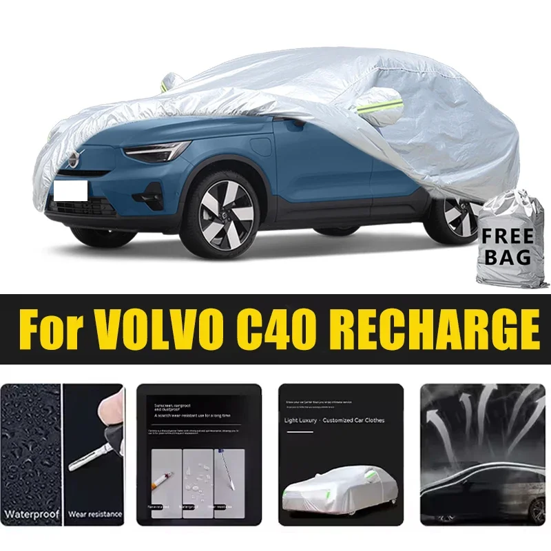 

For VOLVO C40 RECHARGE Car Cover Outdoor Protection Covers Snow Sunshade Waterproof Dustproof Exterior UV Car Accessories