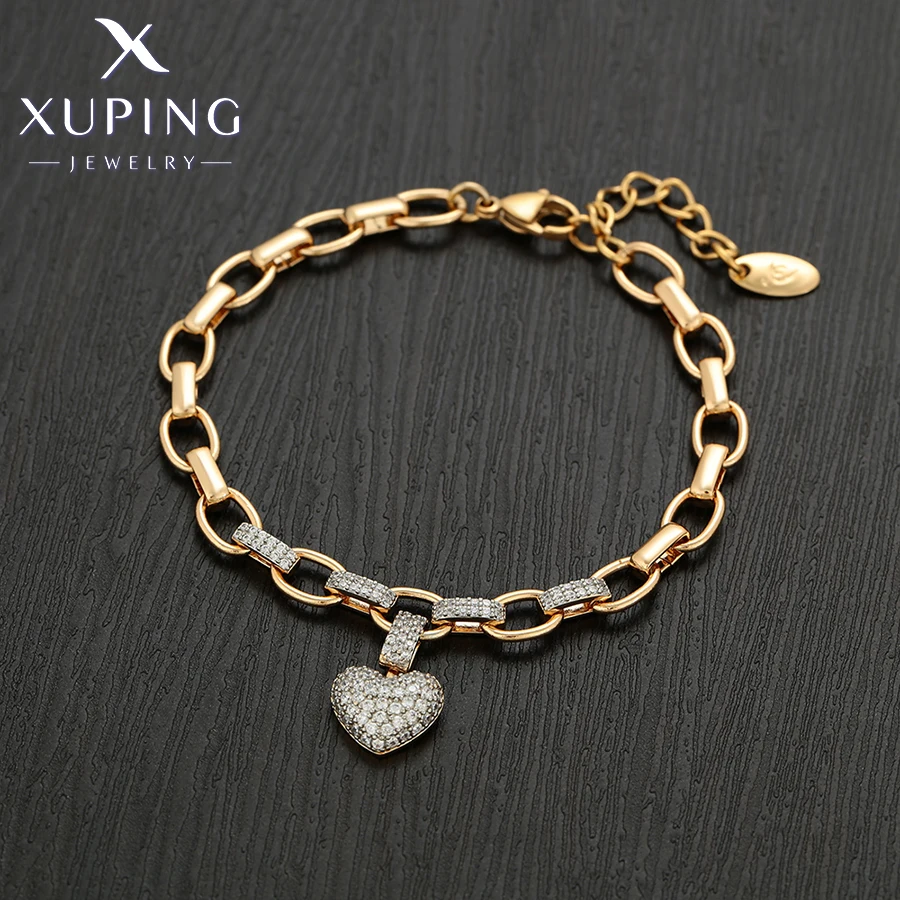 Xuping Jewelry New Arrival Bead Charm Popular Plated Heart Romantic Charm Fashion Bracelet for Women Gift X000827320