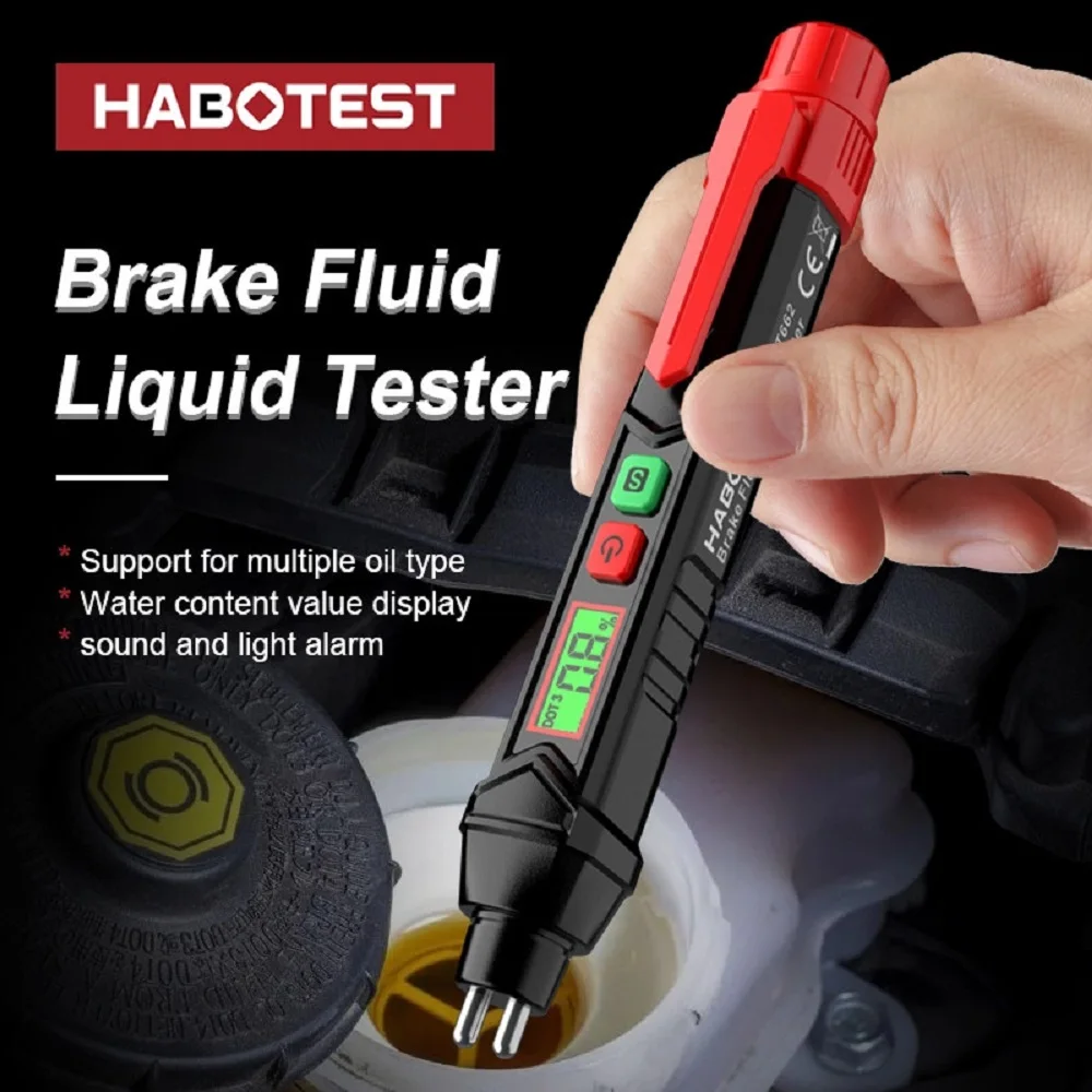 HABOTEST HT662 Bremsflüssigkeit Flüssigkeit Öl Tester Analysator Meter für DOT3/DOT4/DOT5.1 Bremsflüssigkeitsinhaltedetektor