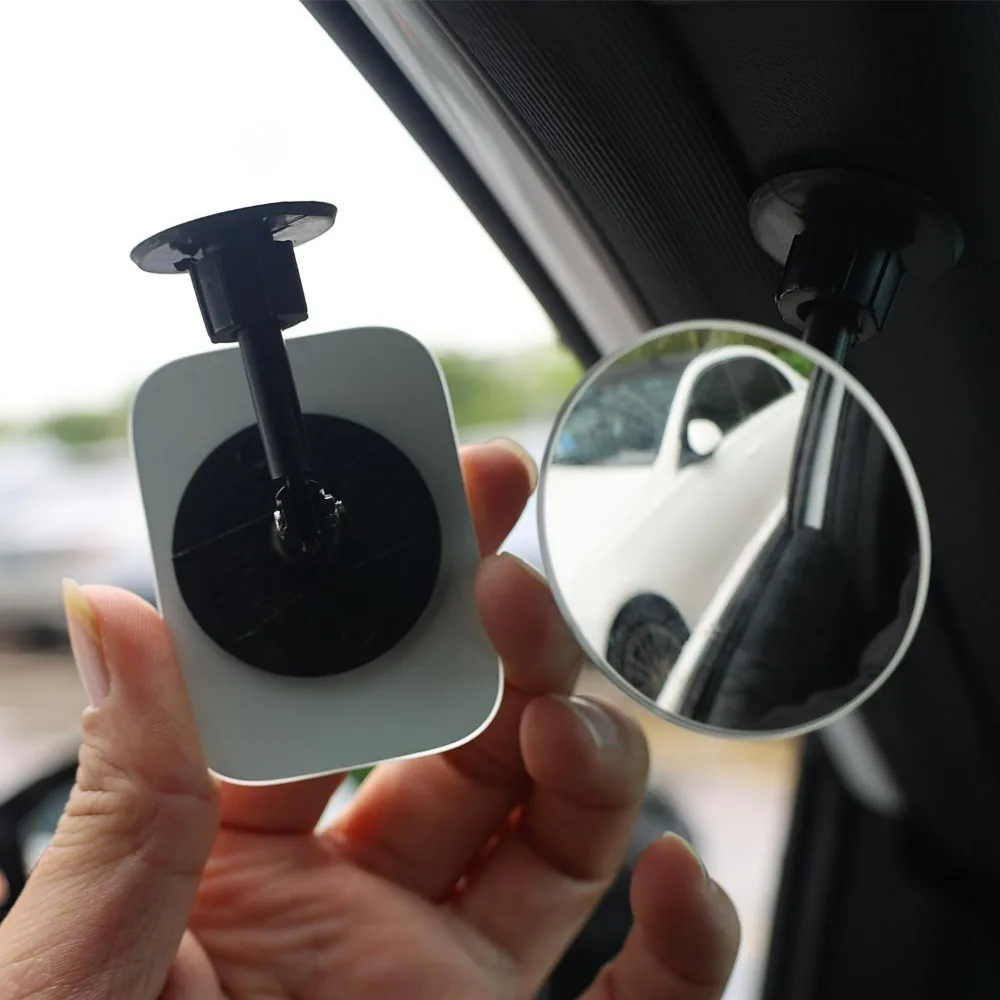 Car Blind Spot Mirror HD Glass Wide Angle 360° Adjustable Frameless Rearview Convex Mirrors Waterproof Auto Parking Assist Tool