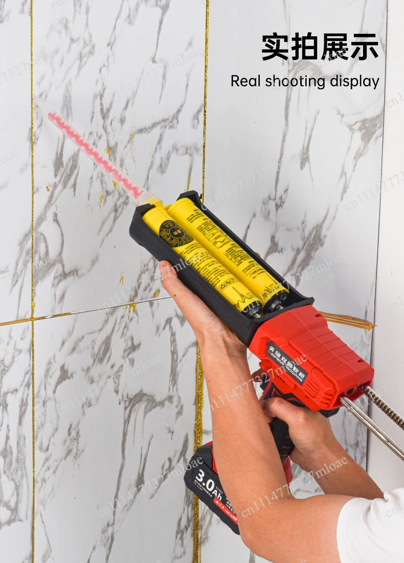 Six-speed speed regulation lithium battery, beautiful seam glue gun,double tube glue gun, beautiful seam agent construction tool