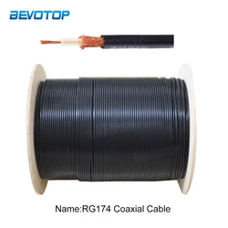 Câble de RG-174 simple brin/brins multiples 5M 10M 20M 30M 50M Le nouveau connecteur coaxial coaxial de rf de fils de RGAnthCable 50 ohms