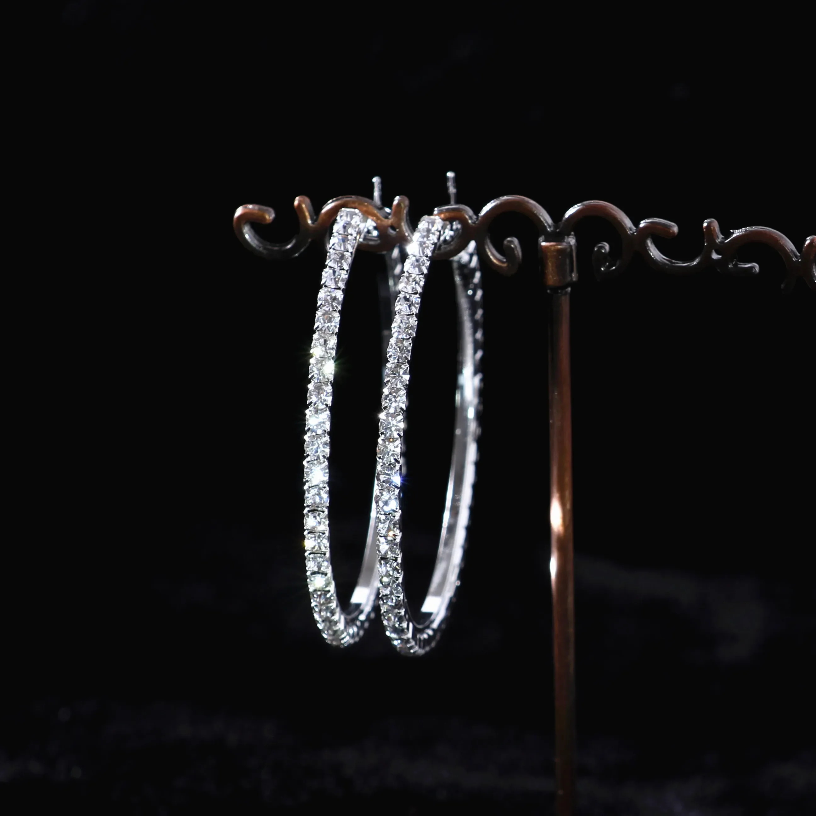  Hotsale new multi layer cubic zircon micro paved full CZ hoop earrings for women Korean jewelry