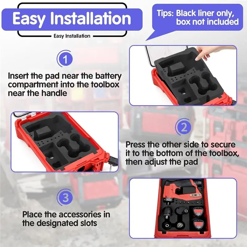 ABZL For 48-22-8435 Packout Tool Box, Insert Cut EVA Liner, Foam Organizer For 2505-22 M12 Fuel Installation Drill