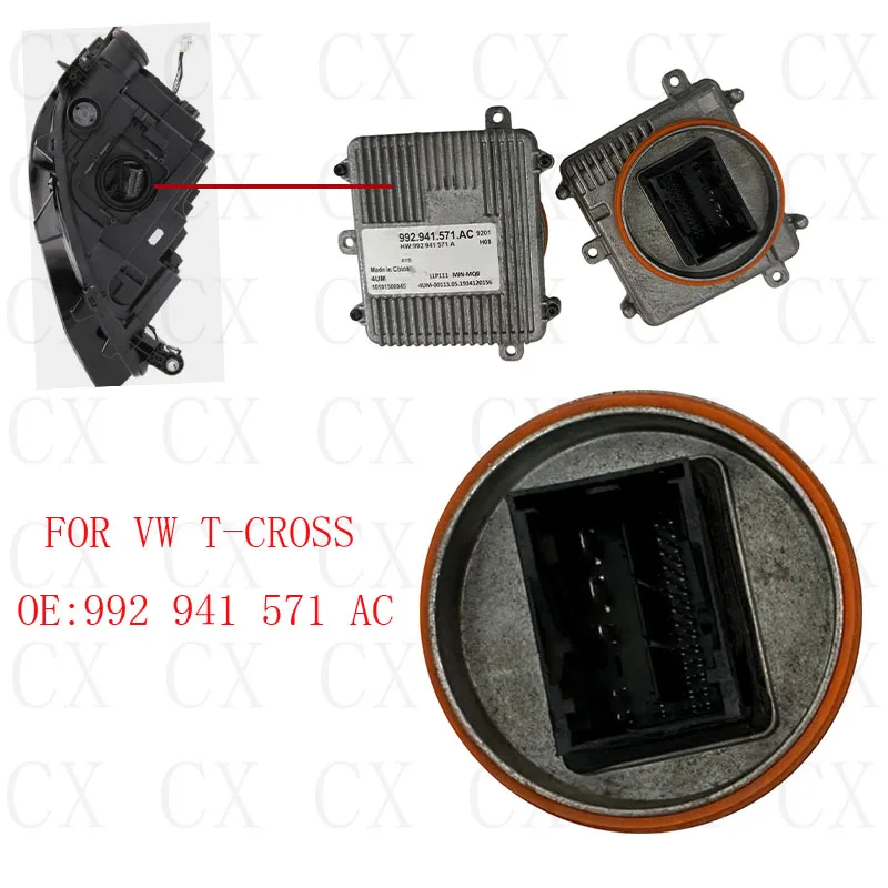 992941571AC 992.941.571.AC For VW T-CROSS Headlight LED DRL Driver Control Power Module Unit 10101500045 Car Accessories