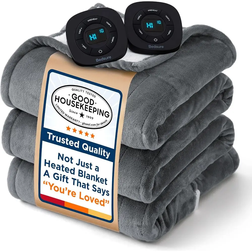 

Электрическое одеяло Queen Size — одеяло Queen с подогревом с двойным управлением, GentleSot ast Heating с 10-мя настройками времени и 10 настройками нагрева,
