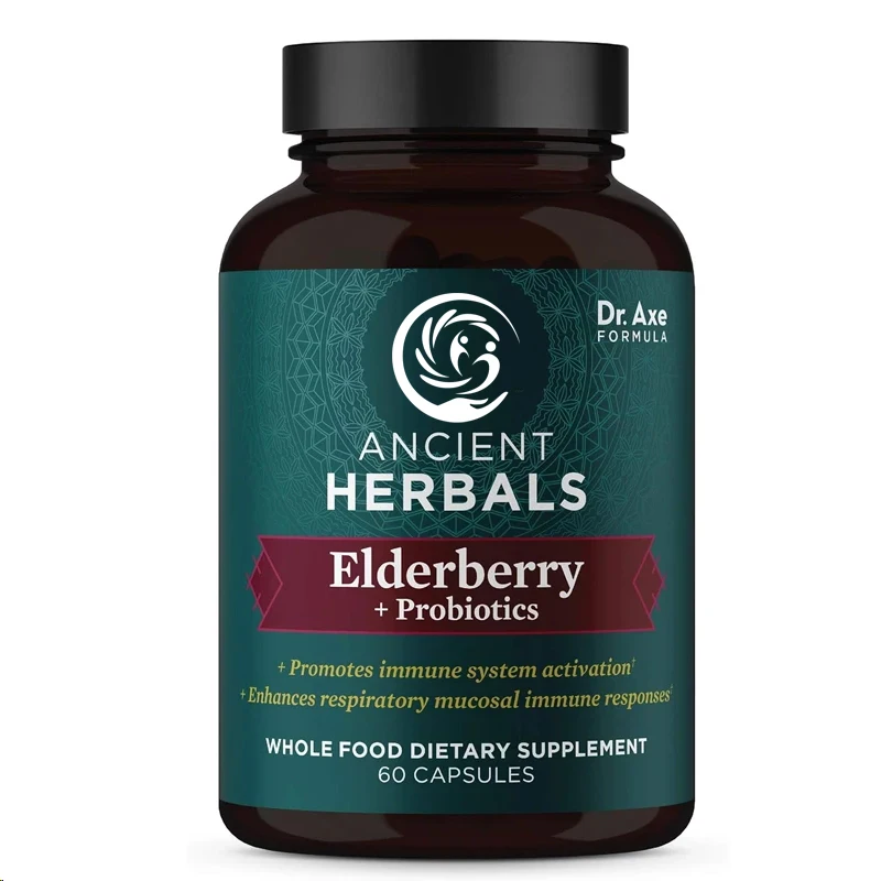 Elderberry and probiotic supplements, immune system support, gluten free, antique and ketogenic friendly, 60 capsules