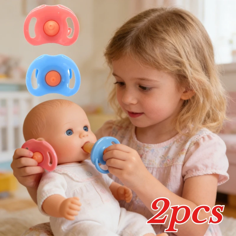 Large size Baby Doll Feeding Bottle Set Baby Care Toy Stroller 2pcs Milk And Juice Bottles With Toy Pacifier For Baby Dolls