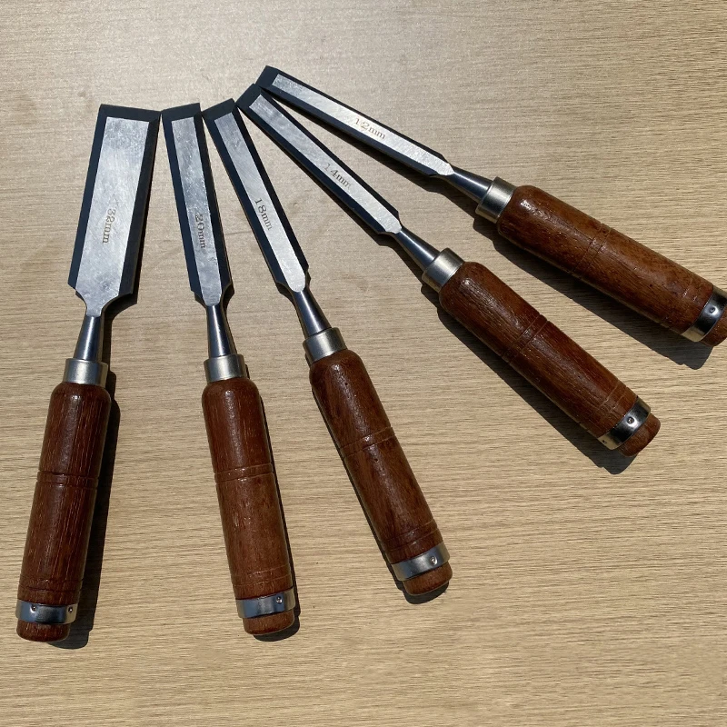 Woodworking Chisel Round Carving High Carbon Steel with Wooden Handle 6MM 8MM 10MM 12MM 14MM 16MM 18MM 20MM 22MM 24MM 32MM 38MM