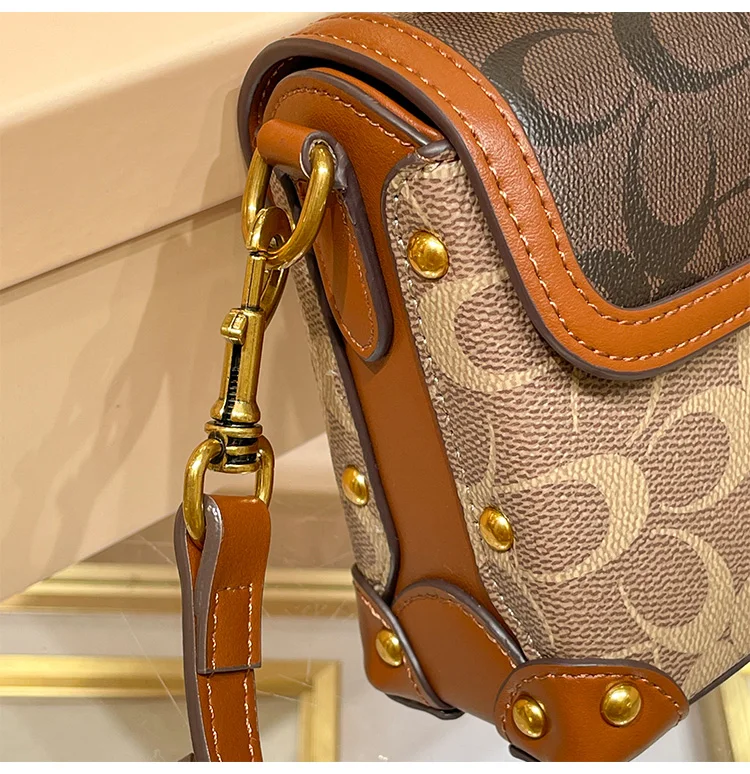 Neue minimalistische und modische kleine Handtasche, Damenhandtasche in Kontrastfarben, hochwertige Umhängetasche, tragbare Box-Tasche – Detail 10