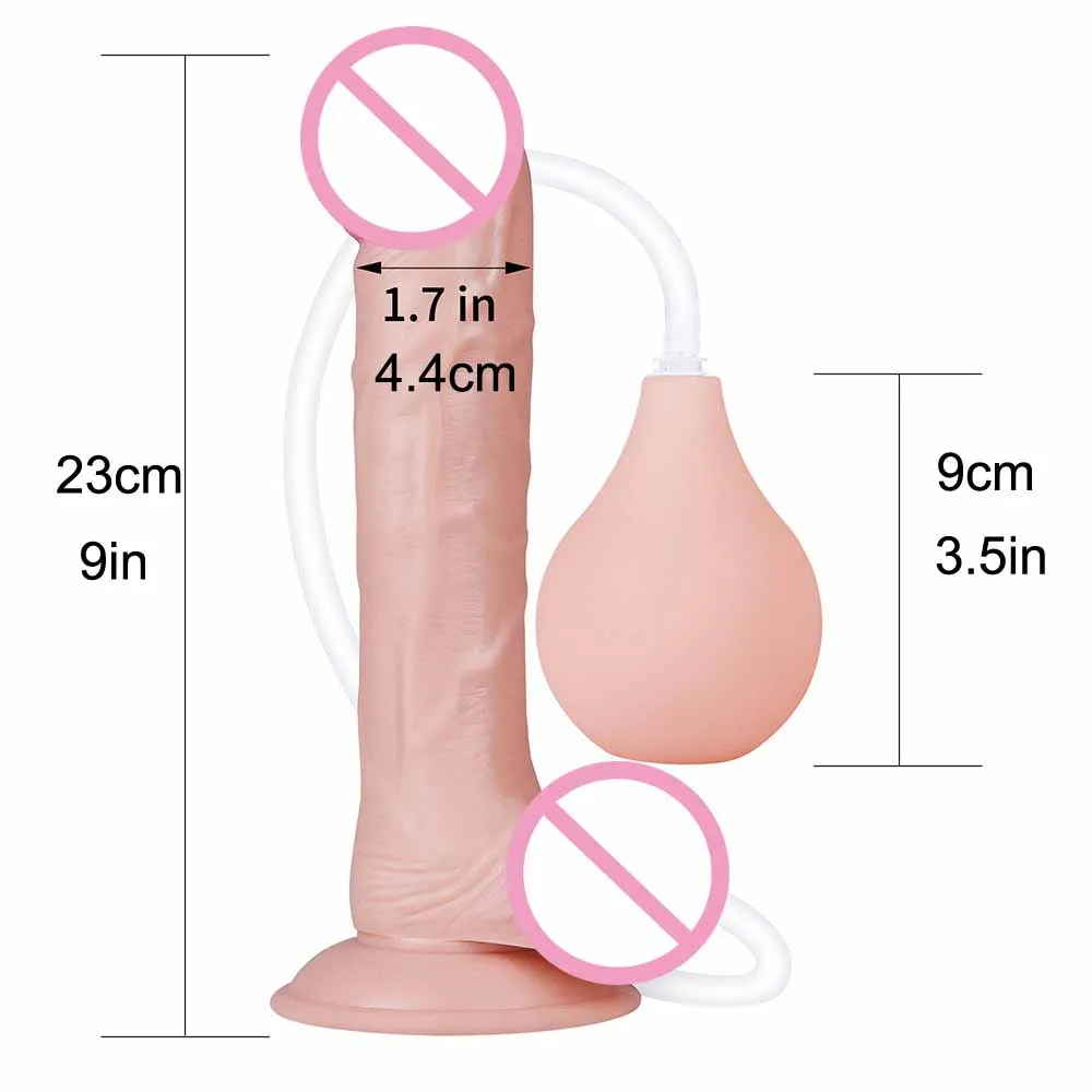 Realistic Squirting Dildo Ejaculating Dildo with Enema Bulb,Big Anal Dildo Strap on Huge Dildo Suction Cup Dildo Women Sex Toy