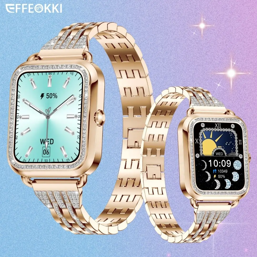 Waterpoof Connected Lady Watch Girl Smartwatch Women's Watches Free Shipping Golden Stainless Steel For Apple Iphone