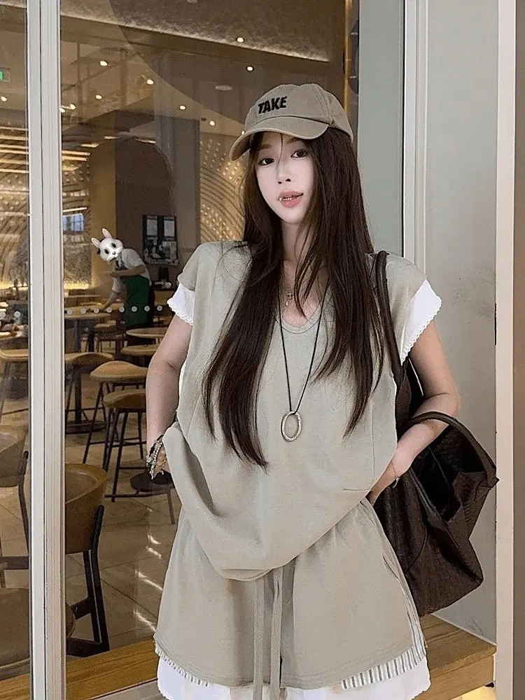 

Unique Design Faion Set Women's Slimming Top Casual Maturi ort Pants Trendy Non-Repeating New Sle Spring Collection