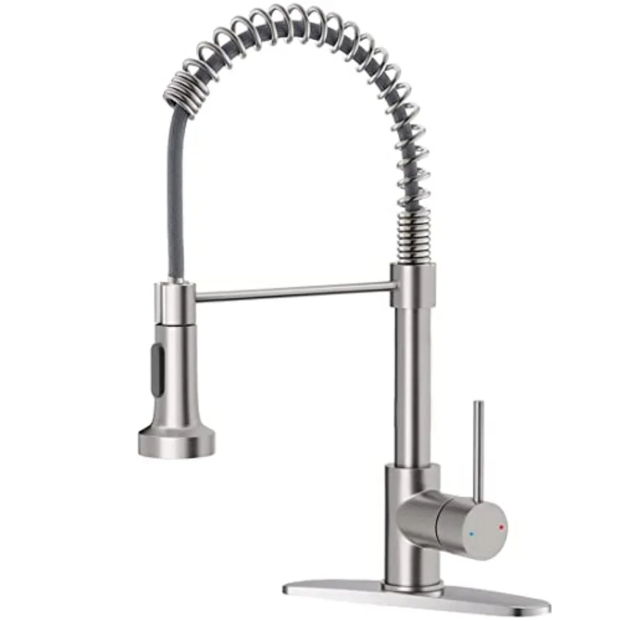 

Kitchen Faucet Low Lead Commercial Solid Brass Single Handle Single Lever Pull Out Pull Down Sprayer Spring Kitchen Sink Faucet