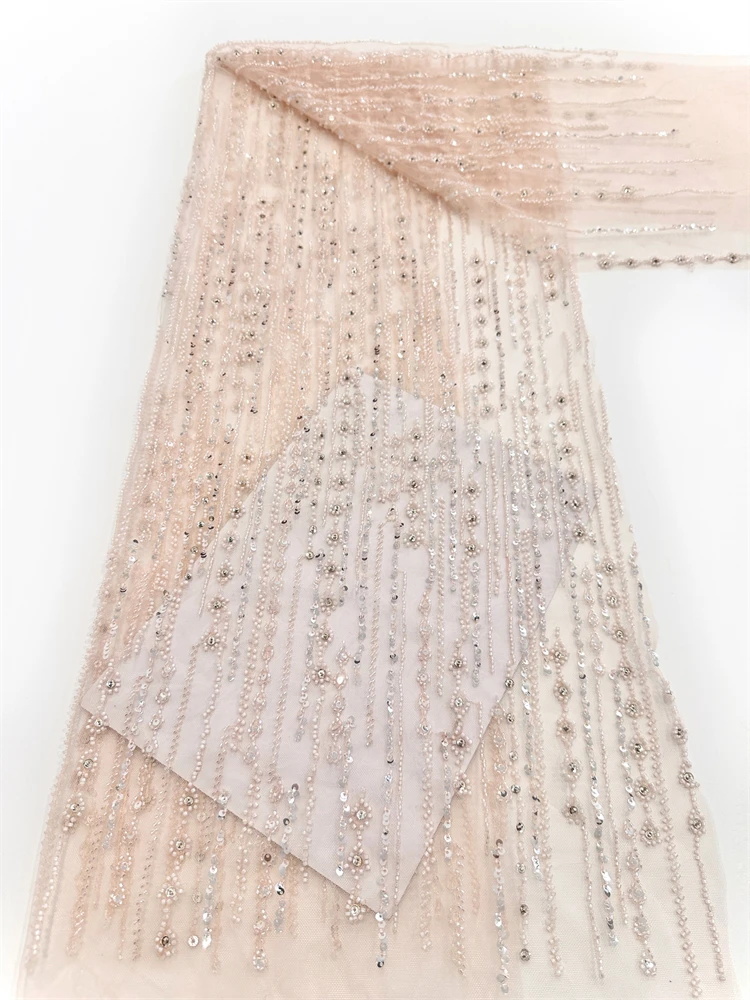 Нигерия, французский тюль, кружевная ткань, вышивка, африканская кружевная ткань ручной работы с бисером, элитный сетчатый материал, роскошные блестки для вечеринки