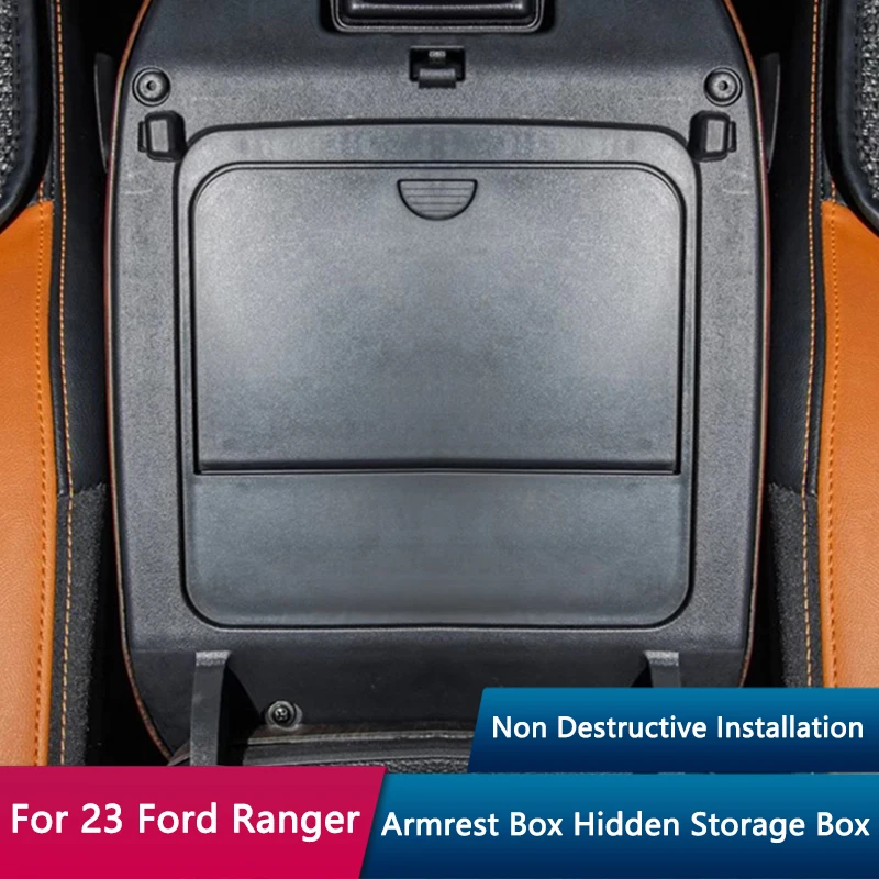

QHCP Car Armrest Box Hidden Storage Box ABS Central Armrest Storage Box Tray Organizer For Ford Ranger 2023 Interior Accessories